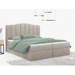 Łóżko do sypialni kontynentalne z materacem sprężynowym LINATE 120x200, wysokie, przeszywane wezgłowie, biała ecoskóra