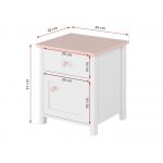 Funkcjonalny zestaw mebli do pokoju dziecięcego z łóżkiem 90x200 cm NABLO biel alpejska/róż