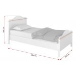 Funkcjonalny zestaw mebli do pokoju dziecięcego z łóżkiem 90x200 cm NABLO biel alpejska/róż