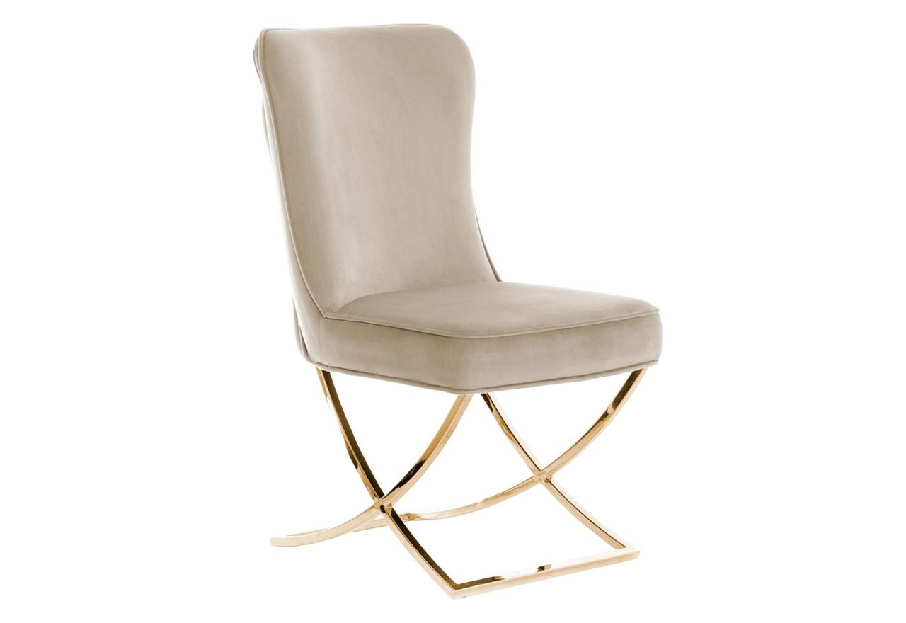 Nowoczesne tapicerowane krzesło pikowane STELVIO na designerskich metalowych nóżkach