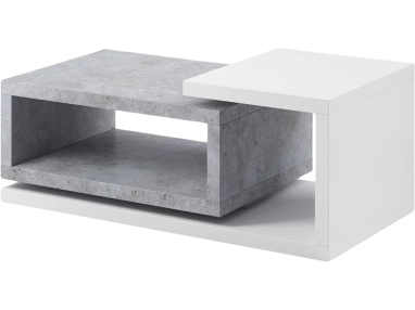 Modny geometryczny stolik kawowy, prostokątny do salonu - KAPPA Beton Colorado / Biały