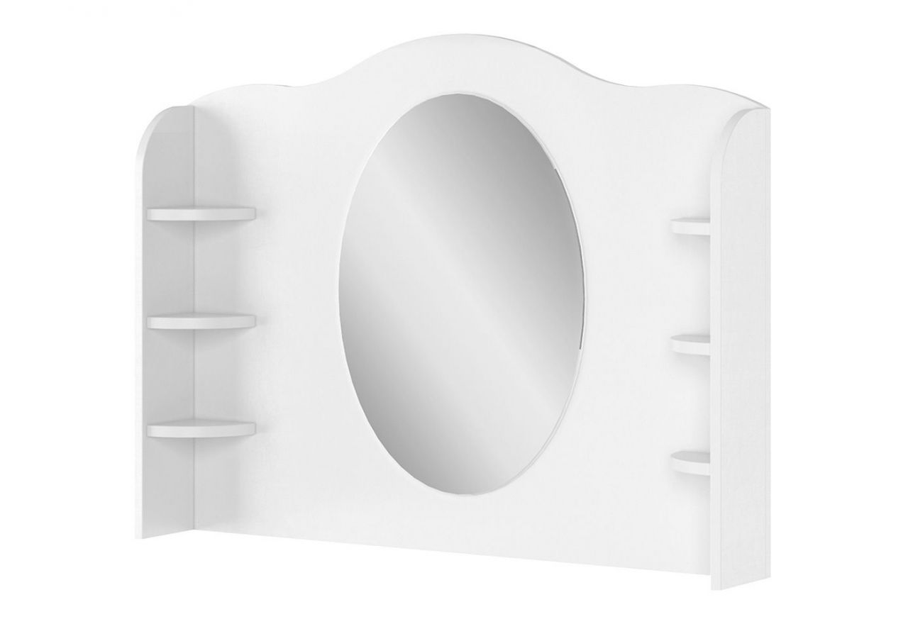 Dziewczęca toaletka z komodą i lustrem NABLO, biały zestaw mebli do pokoju dziecięcego