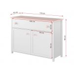 Dziewczęca toaletka z komodą i lustrem NABLO, biały zestaw mebli do pokoju dziecięcego