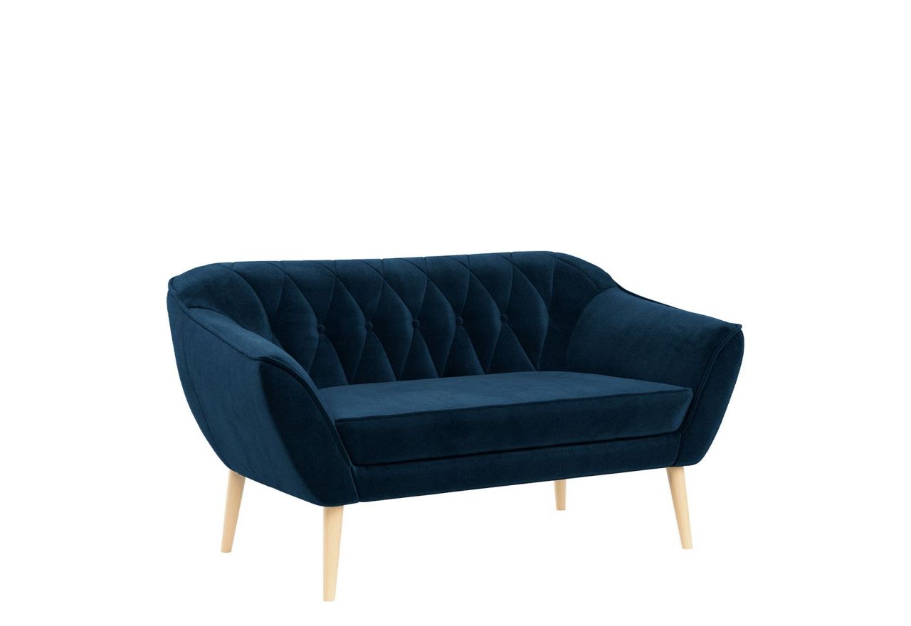 Skandynawska sofa dwuosobowa do salonu z drewnianymi nóżkami PIRS 2