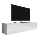 Wisząca szafka pod telewizor 100 cm w nowoczesnym stylu - RTV 8 Biały / Biały połysk - OUTLET