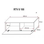 Wisząca szafka pod telewizor 100 cm w nowoczesnym stylu - RTV 8 Biały / Biały połysk - OUTLET