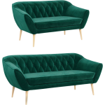 Zestaw wypoczynkowy do salonu w stylu skandynawskim - PIRS 3+2 butelkowa zieleń