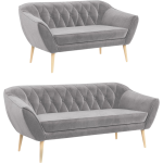 Zestaw wypoczynkowy do salonu w stylu skandynawskim - PIRS 3+2 srebrzysta szarość