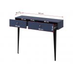 Konsola z szufladami CORSU do salonu i przedpokoju, na czarnych metalowych nogach