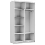 Szafa przesuwna 120 cm MACEDONIA z lustrem na szarym froncie i opcją oświetlenia LED