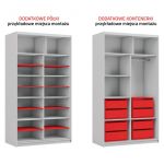 Szafa przesuwna 120 cm MACEDONIA z lustrem na szarym froncie i opcją oświetlenia LED