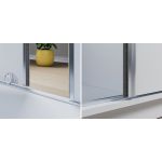 Szafa przesuwna 120 cm MACEDONIA z lustrem na szarym froncie i opcją oświetlenia LED