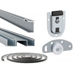 Szafa przesuwna 120 cm MACEDONIA z lustrem na szarym froncie i opcją oświetlenia LED