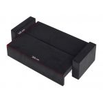 Mała sofa rozkładana wolnostojąca z funkcją spania i pojemnikiem, sprężyny premium bonell - KLARA grafitowa - OUTLET