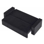 Mała sofa rozkładana wolnostojąca z funkcją spania i pojemnikiem, sprężyny premium bonell - KLARA grafitowa - OUTLET