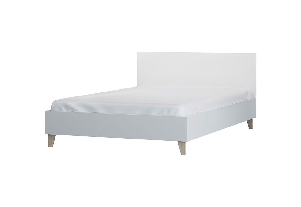 Łóżko w stylu skandynawskim, jednoosobowe do pokoju młodzieżowego - FARO Biały