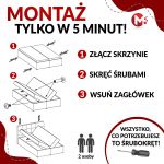 Podwójne łóżko kontynentalne z opcją imitacji kryształków, obite przyjemną plecionką - MACAN 140x200 jasny szary