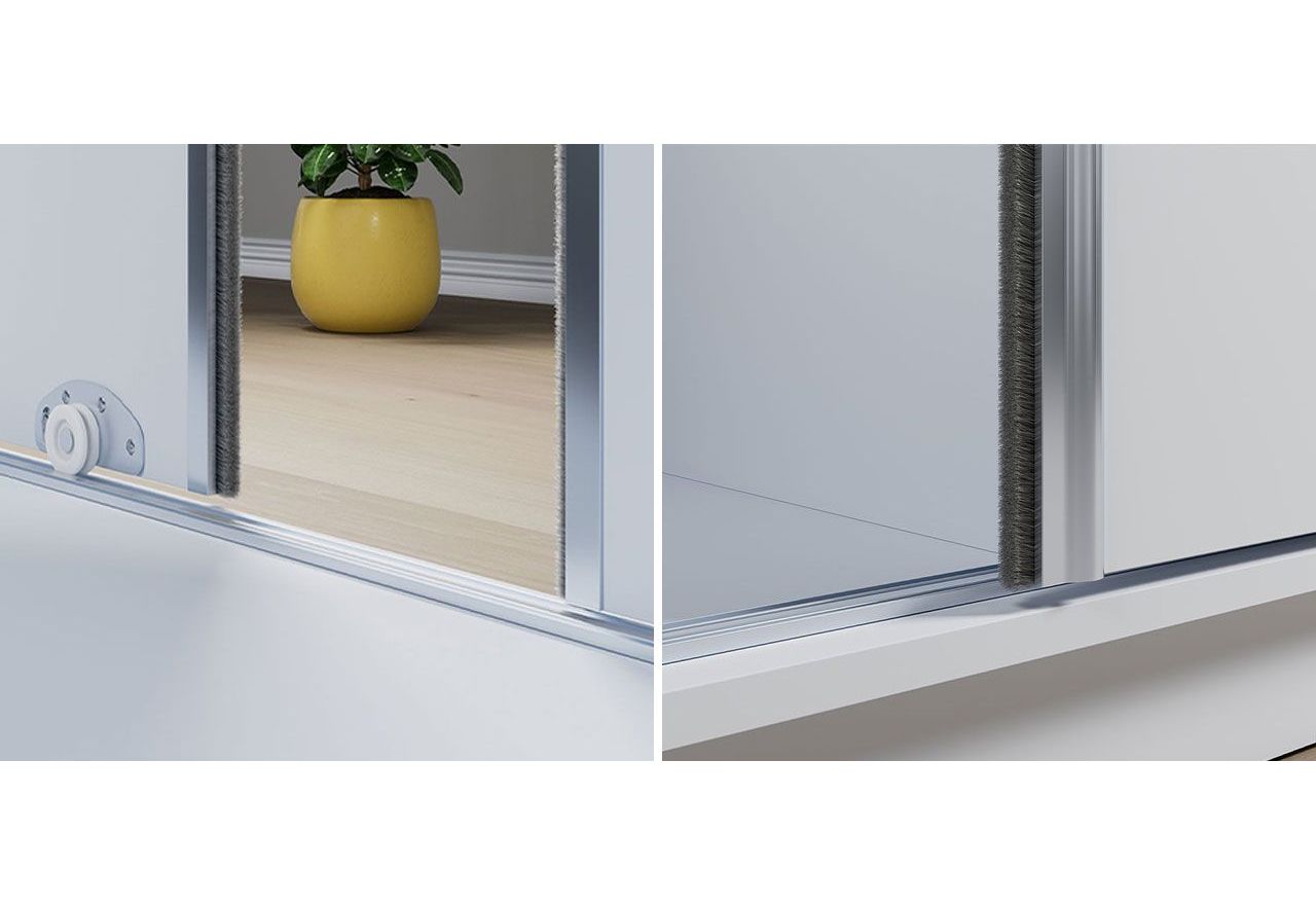 Dwudrzwiowa szafa przesuwna z czarnym, matowym korpusem i lustrami na frontach, DUBROWNIK 120 cm