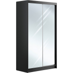 Dwudrzwiowa szafa przesuwna z czarnym, matowym korpusem i lustrami na frontach, DUBROWNIK 120 cm