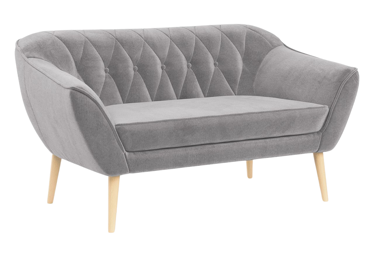 Skandynawska sofa dwuosobowa do salonu z drewnianymi nóżkami PIRS 2
