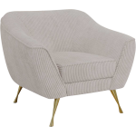 Miękki i wygodny fotel wypoczynkowy LINO 01 z szerokimi podłokietnikami i w białej sztruksowej tkaninie