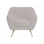 Miękki i wygodny fotel wypoczynkowy LINO 01 z szerokimi podłokietnikami i w białej sztruksowej tkaninie