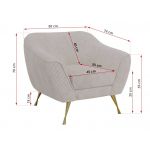 Miękki i wygodny fotel wypoczynkowy LINO 01 z szerokimi podłokietnikami i w białej sztruksowej tkaninie