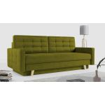 Rozkładana sofa skandynawska 3-osobowa, z pojemnikiem na pościel do salonu, beżowa – FRIGA