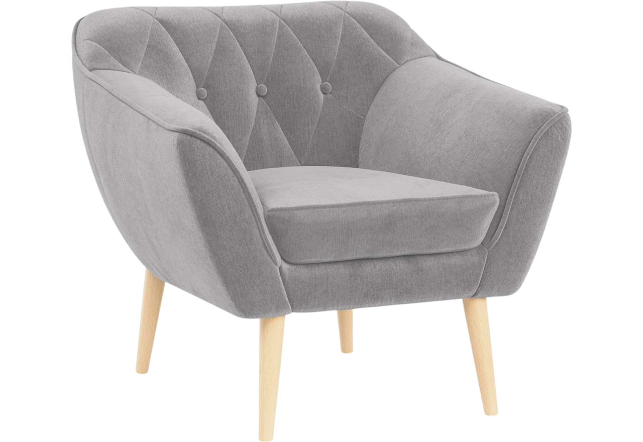 Skandynawski fotel wypoczynkowy do salonu - PIRS 1 - Monolith 97 - ciemny szary - OUTLET