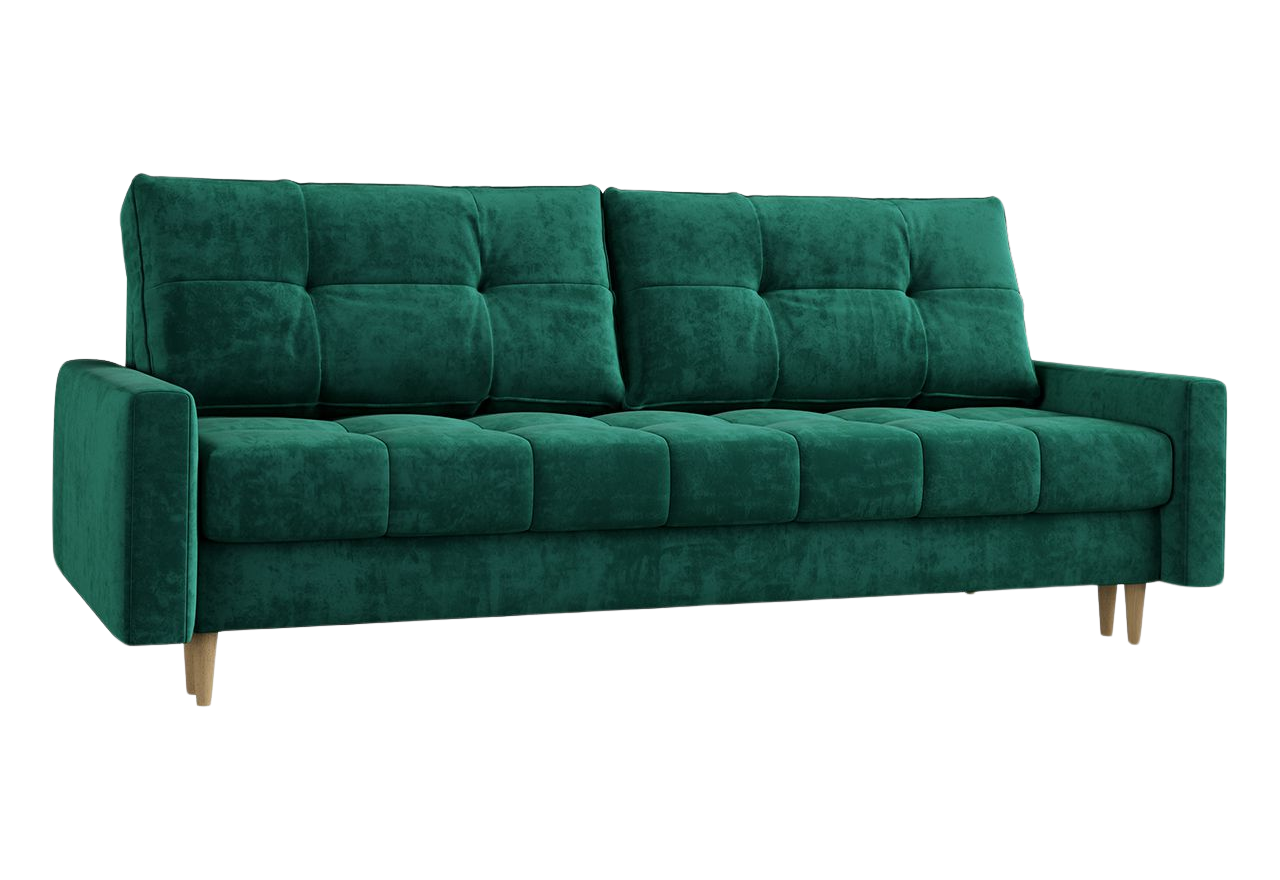 Sofa skandynawska z funkcją spania - SCANDI butelkowa zieleń Monolith 37 - OUTLET