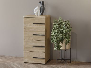 Wąska komoda z szufladami, elegancka, praktyczna, nowoczesna MARTANO - Dąb olejowany