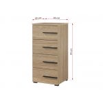 Wąska komoda z szufladami, elegancka, praktyczna, nowoczesna MARTANO - Dąb olejowany