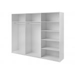 Szafa GALAKTA 270 cm do sypialni lub garderoby, biała z dwojgiem drzwi i lustrem