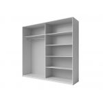 Zestaw mebli do sypialni, stoliki nocne, szafa, komoda i szafka nocna - GALAKTA - dąb monastery - czarny połysk