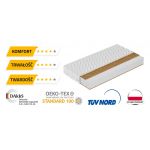 Dwustronny materac piankowy H4 z matą kokosową - KRONOS 10 70x200
