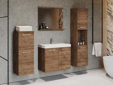 Zestaw mebli łazienkowych - GEMA - Dąb Lefkas