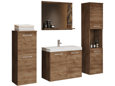 Zestaw mebli łazienkowych - GEMA - Dąb Lefkas