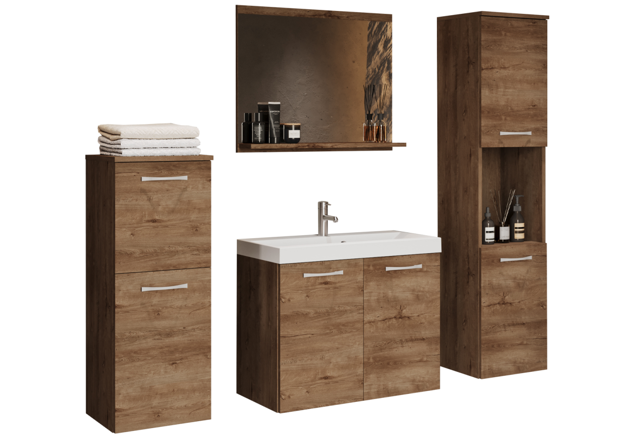 Zestaw mebli łazienkowych - GEMA - Dąb Lefkas