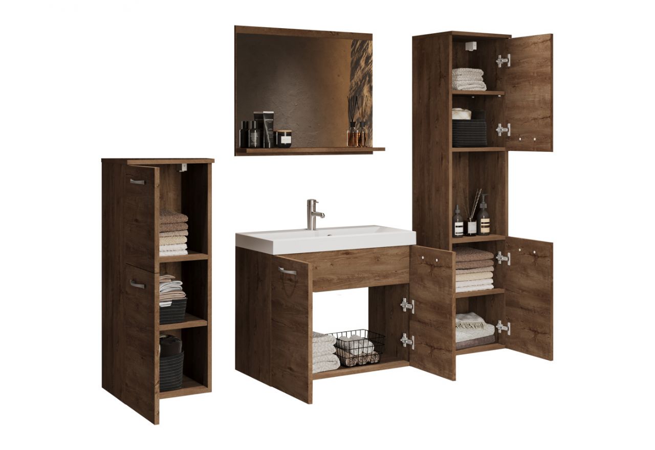 Zestaw mebli łazienkowych - GEMA - Dąb Lefkas