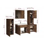 Zestaw mebli łazienkowych - GEMA - Dąb Lefkas