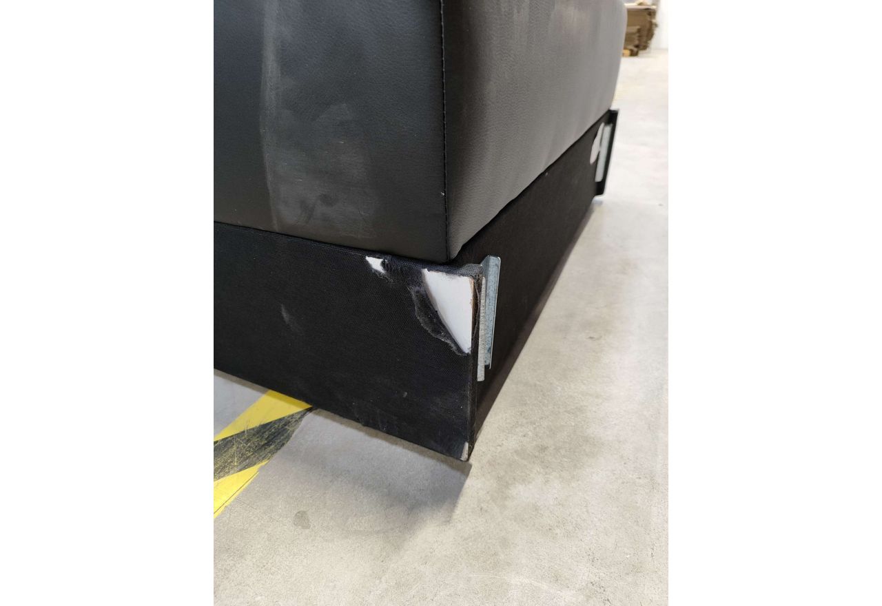 Łóżko kontynentalne KING VELEN - 180x200 - Soft 11 - czarna ecoskóra - OUTLETU