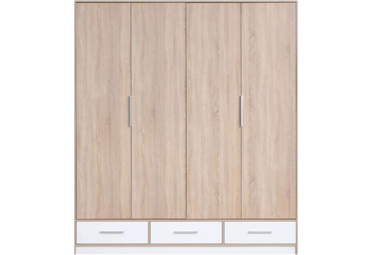 Nowoczesna szafa z drzwiami harmonijkowymi do garderoby i sypialni 204 cm - IRGO Dąb sonoma / Biały lux