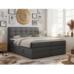 Łóżko kontynentalne LUKA KING 180x200 - Soft 20 -  grafitowa ekoskóra - OUTLETU