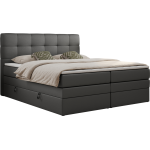 Łóżko kontynentalne LUKA KING 180x200 - Soft 20 -  grafitowa ekoskóra - OUTLETU