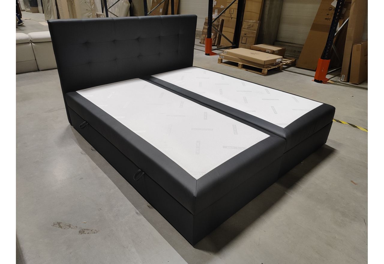 Łóżko kontynentalne LUKA KING 180x200 - Soft 20 -  grafitowa ekoskóra - OUTLETU