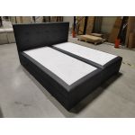 Łóżko kontynentalne LUKA KING 180x200 - Soft 20 -  grafitowa ekoskóra - OUTLETU