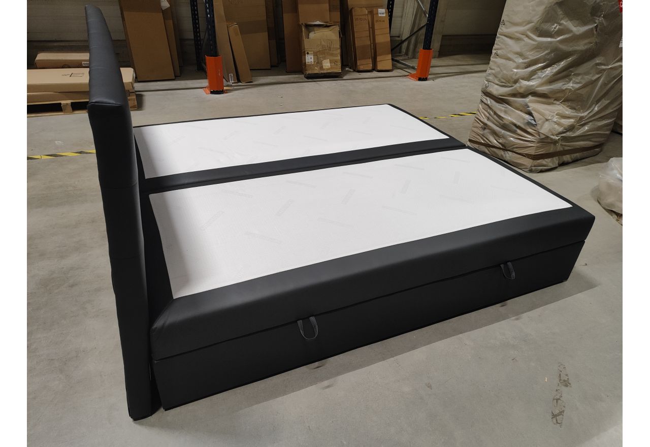 Łóżko kontynentalne LUKA KING 180x200 - Soft 20 -  grafitowa ekoskóra - OUTLETU