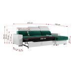 Narożnik FOX - Monolith 37 / Madryt 920 - zielony welur / biała ekoskóra -  OUTLETU