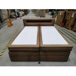 Łóżko kontynentalne GOLD 5 KING 180x200  - SOFT 34 - brązowa ekoskóra - OUTLETU