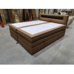 Łóżko kontynentalne GOLD 5 KING 180x200  - SOFT 34 - brązowa ekoskóra - OUTLETU